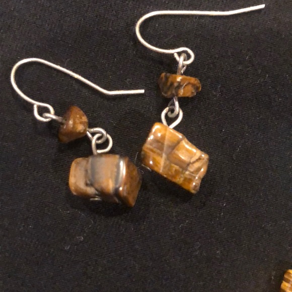 Tigers eye and turquoise necklace/ earrings - Picture 3 of 4